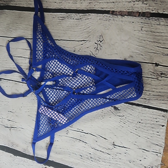 Victoria's Secret Very Sexy Cheeky String Panty in Royal Blue NWT Size Large - Picture 2 of 4